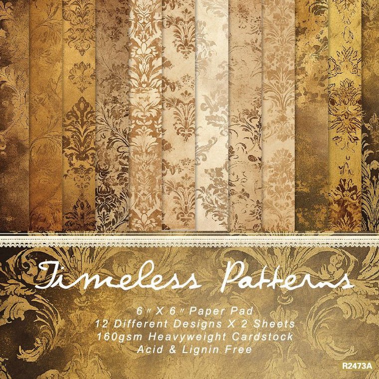 Timeless patern material paper 24 Pcs 15cm x 15cm - ViktaShop