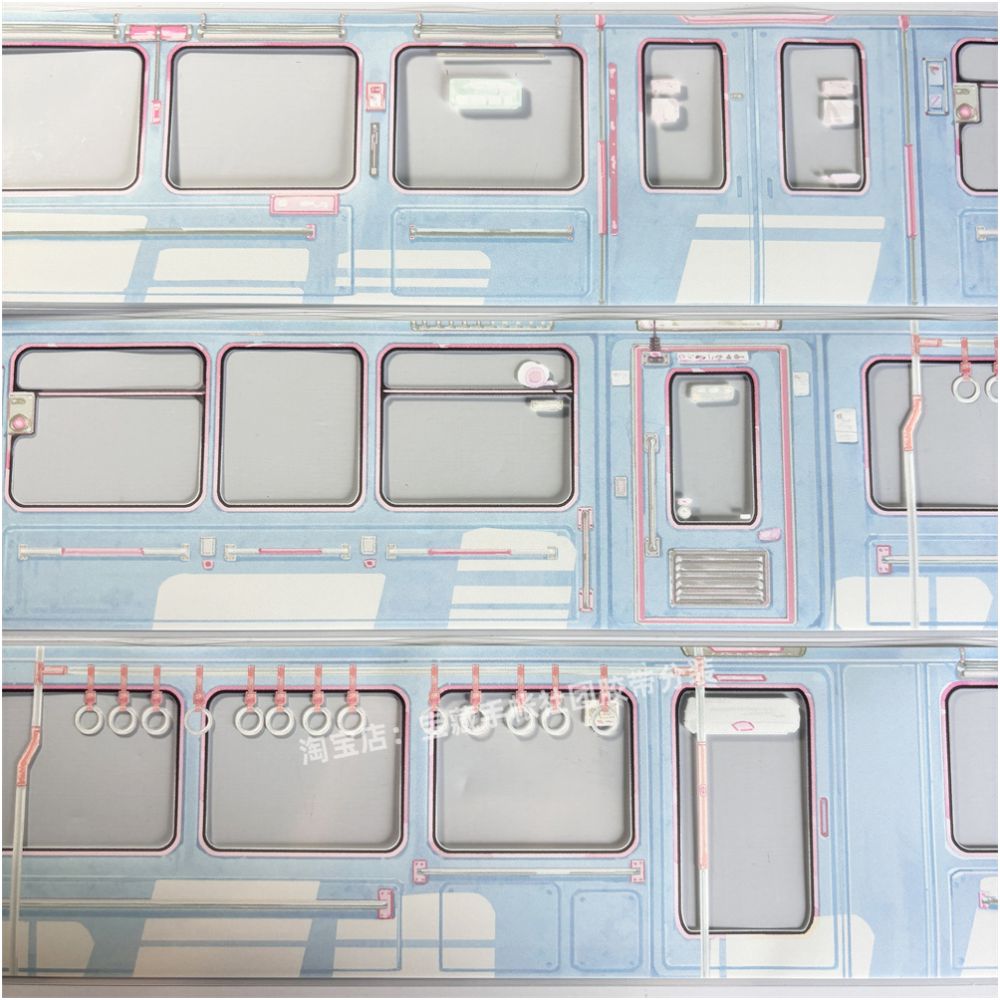 Train blue scenery PET Tape 8cm / 1m - ViktaShop