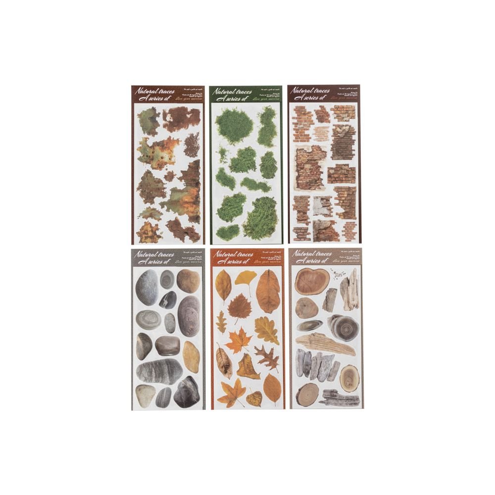 Transfer Stickers Natural Trace Series 2 Sheets 6 Styles - ViktaShop