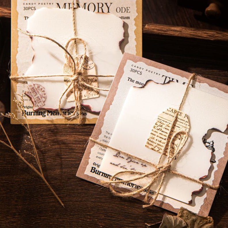Transparent Burned Sticky Notes 4 Designs 30 Pcs - ViktaShop