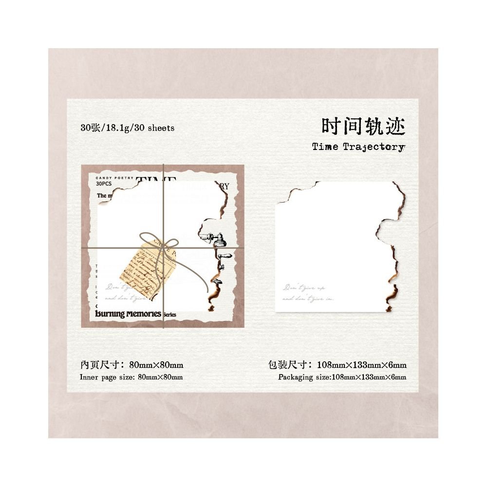 Transparent Burned Sticky Notes 4 Designs 30 Pcs - ViktaShop