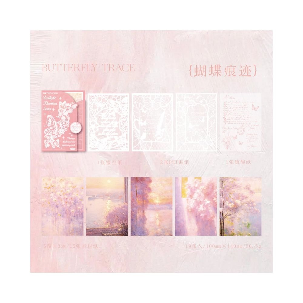 Twilight Enchantment Series Material Paper 4 Styles 19 Sheets - ViktaShop