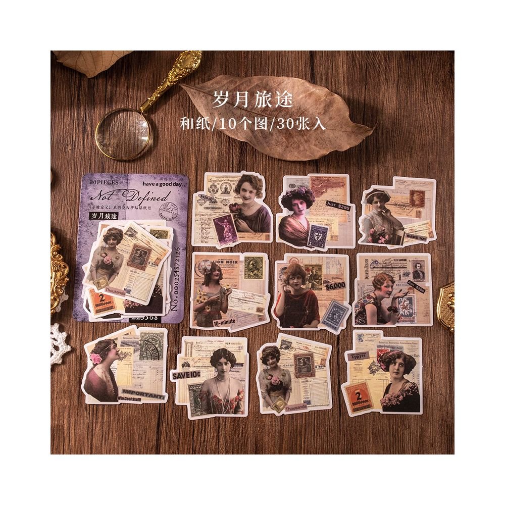 Undefined Series Vintage Paper Stickers 8 Designs - ViktaShop