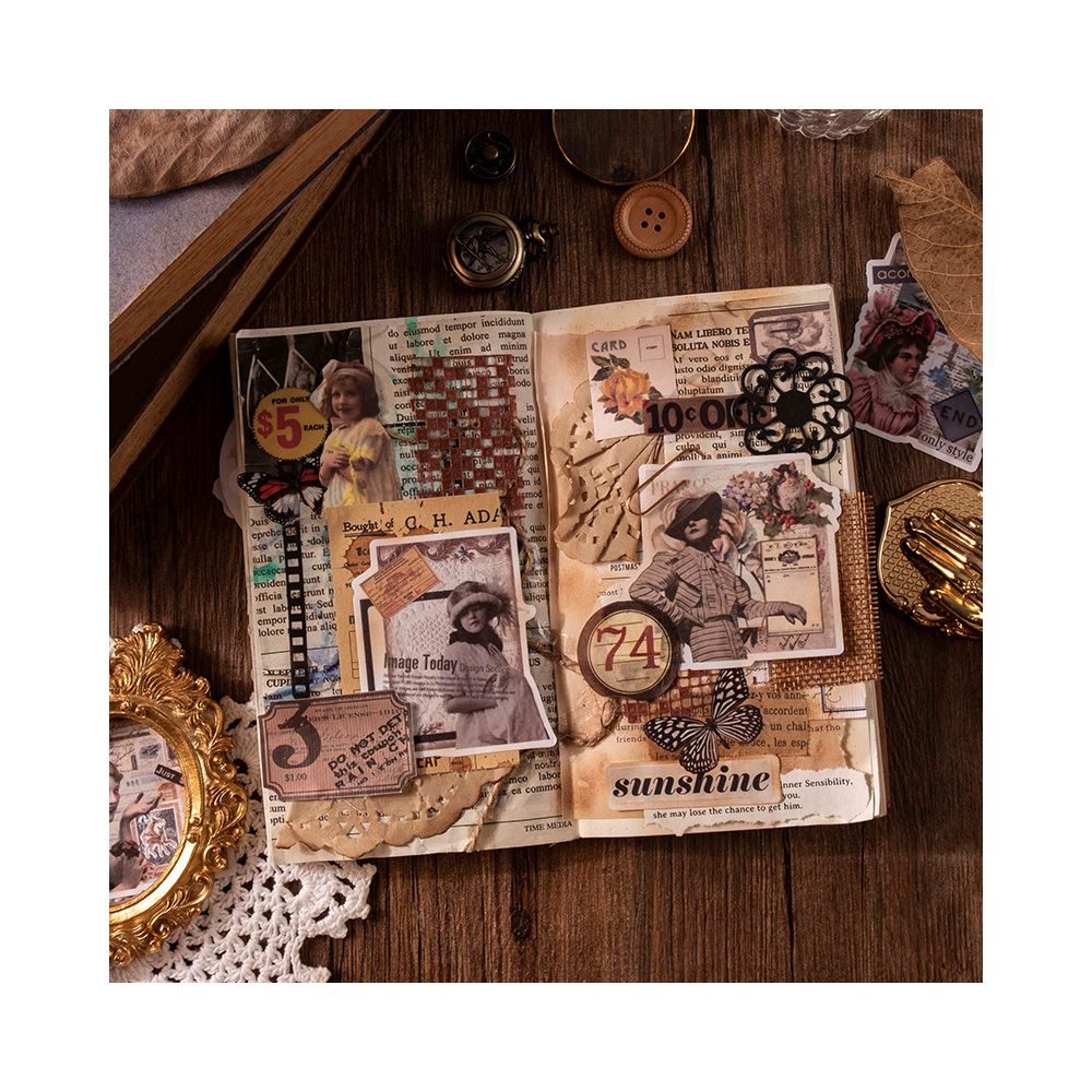 Undefined Series Vintage Paper Stickers 8 Designs - ViktaShop