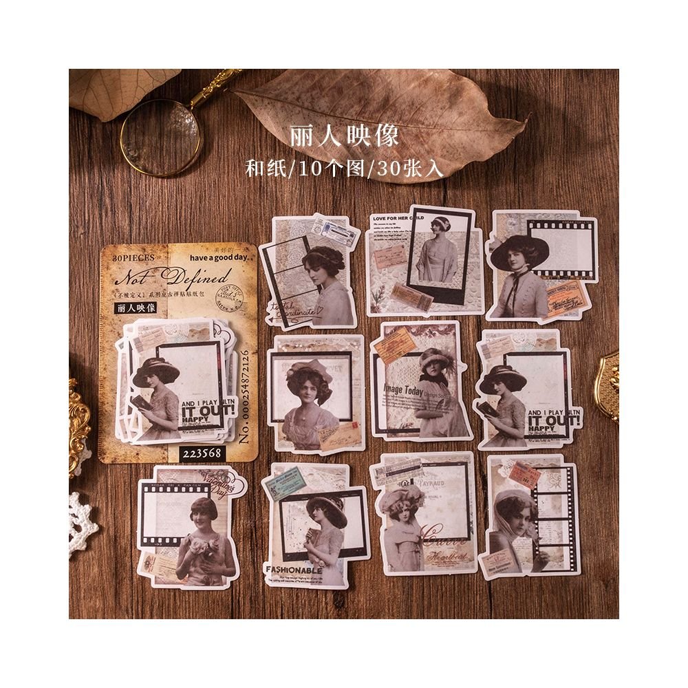 Undefined Series Vintage Paper Stickers 8 Designs - ViktaShop