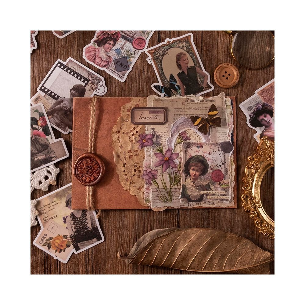 Undefined Series Vintage Paper Stickers 8 Designs - ViktaShop