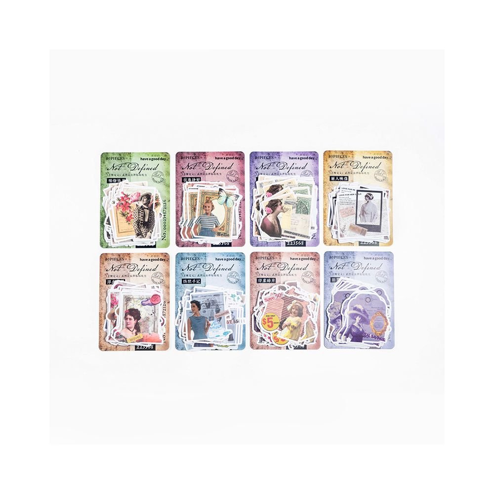 Undefined Series Vintage Paper Stickers 8 Designs - ViktaShop