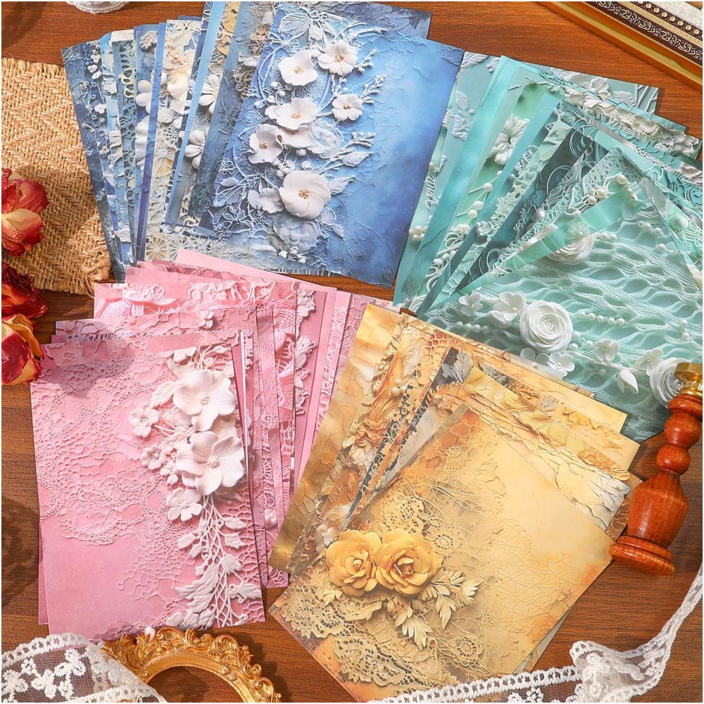 Versailles Princess Series Vintage Material Paper 30 sheets 4 Styles - ViktaShop