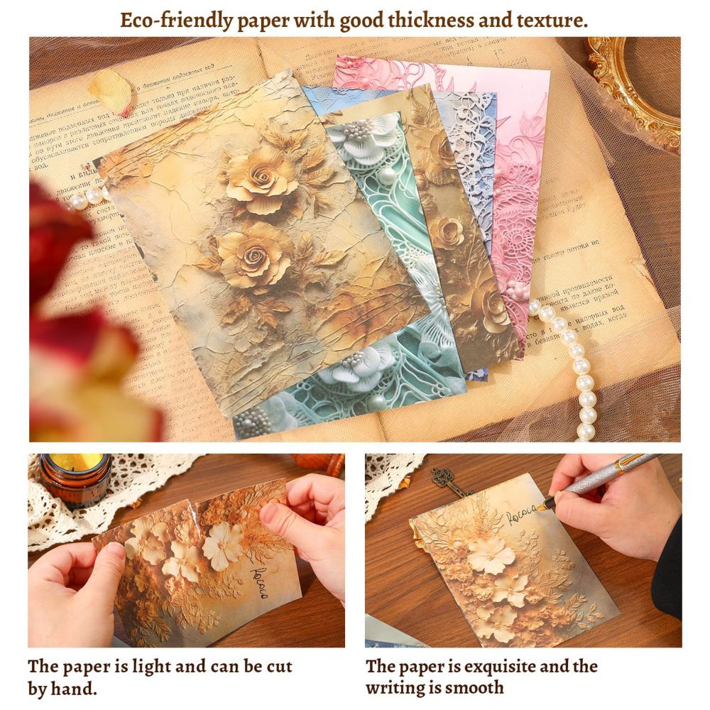 Versailles Princess Series Vintage Material Paper 30 sheets 4 Styles - ViktaShop