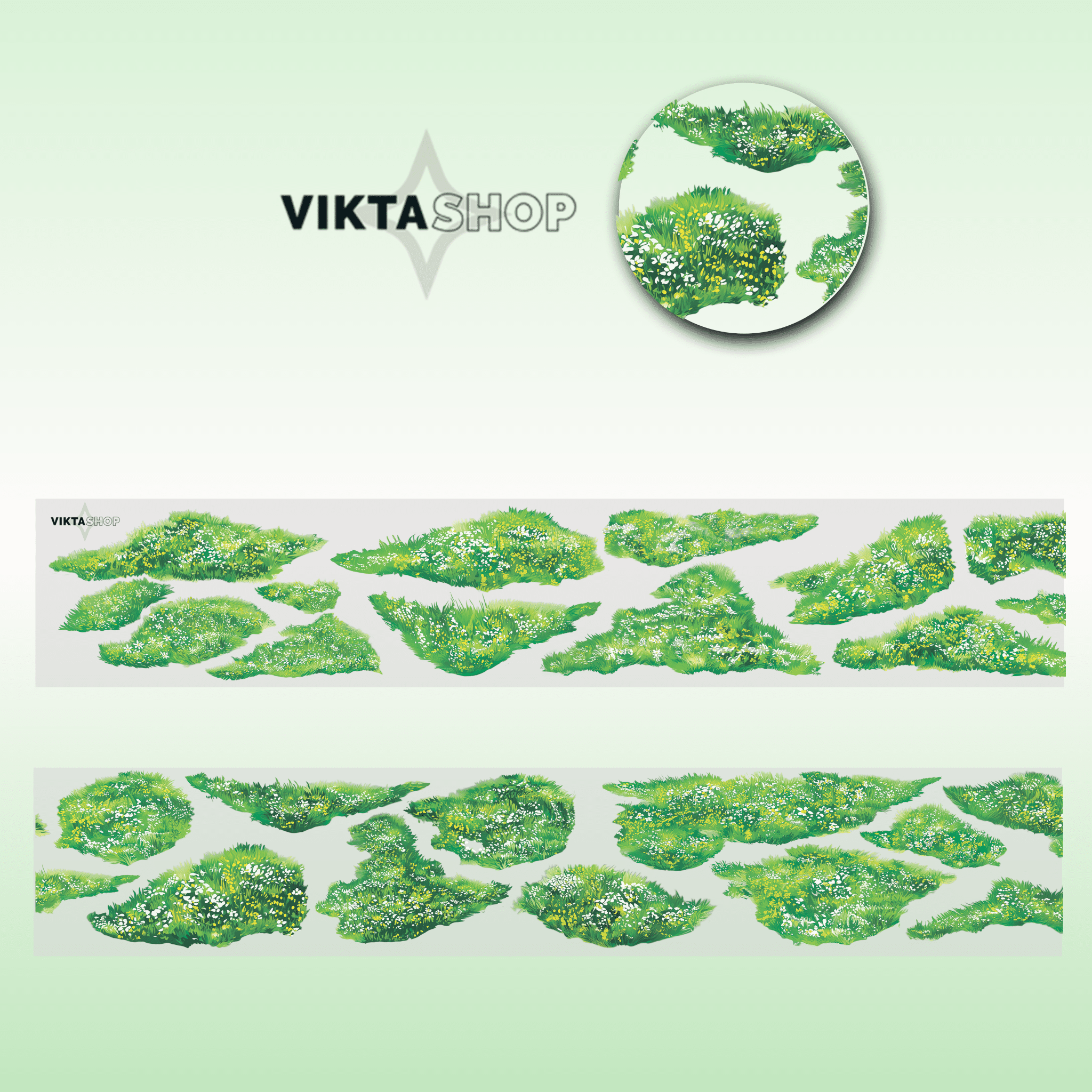 Viktashop small grass PET tape 7cm x 1m - ViktaShop