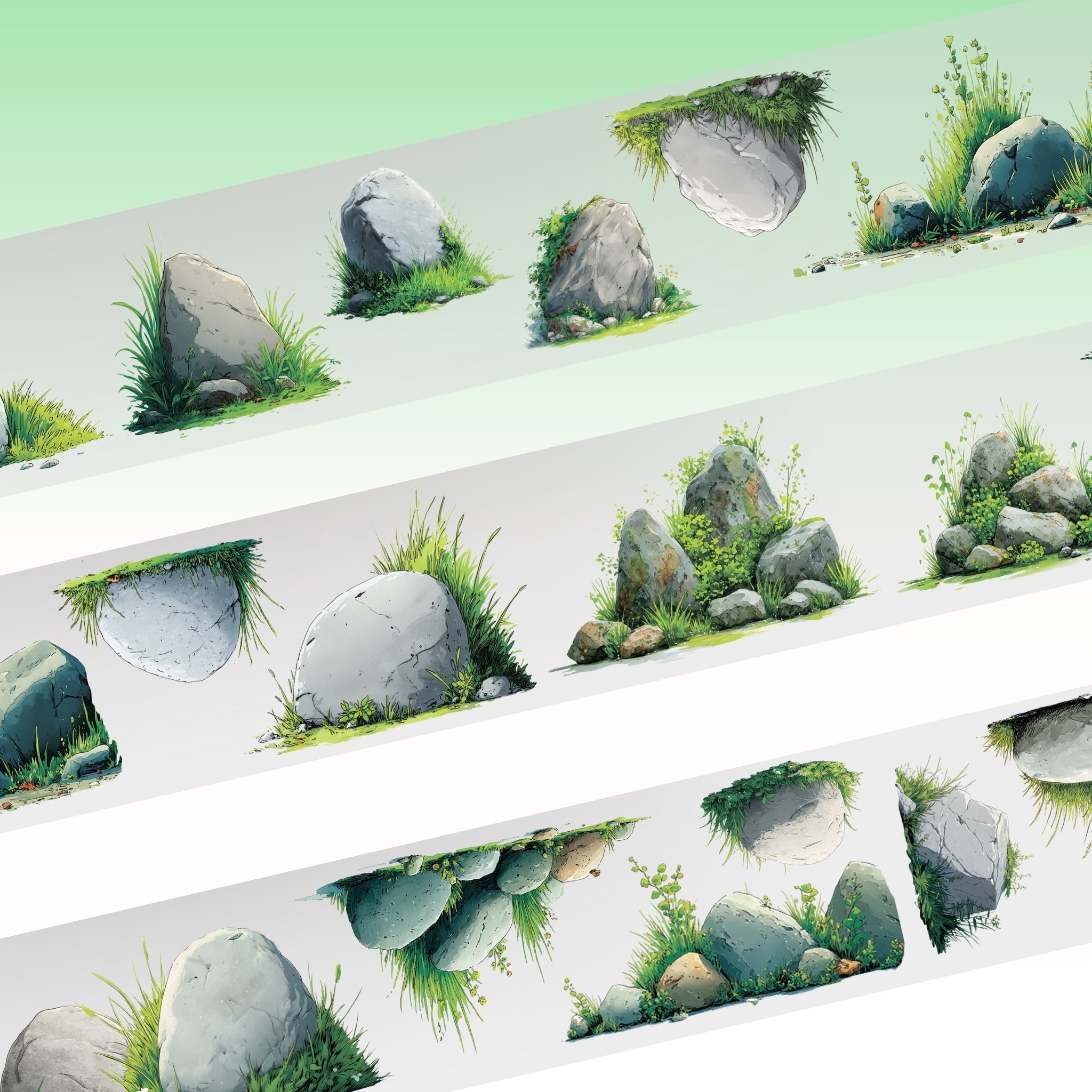 Viktashop Stone with grass PET Tape 6cm x 1m - ViktaShop