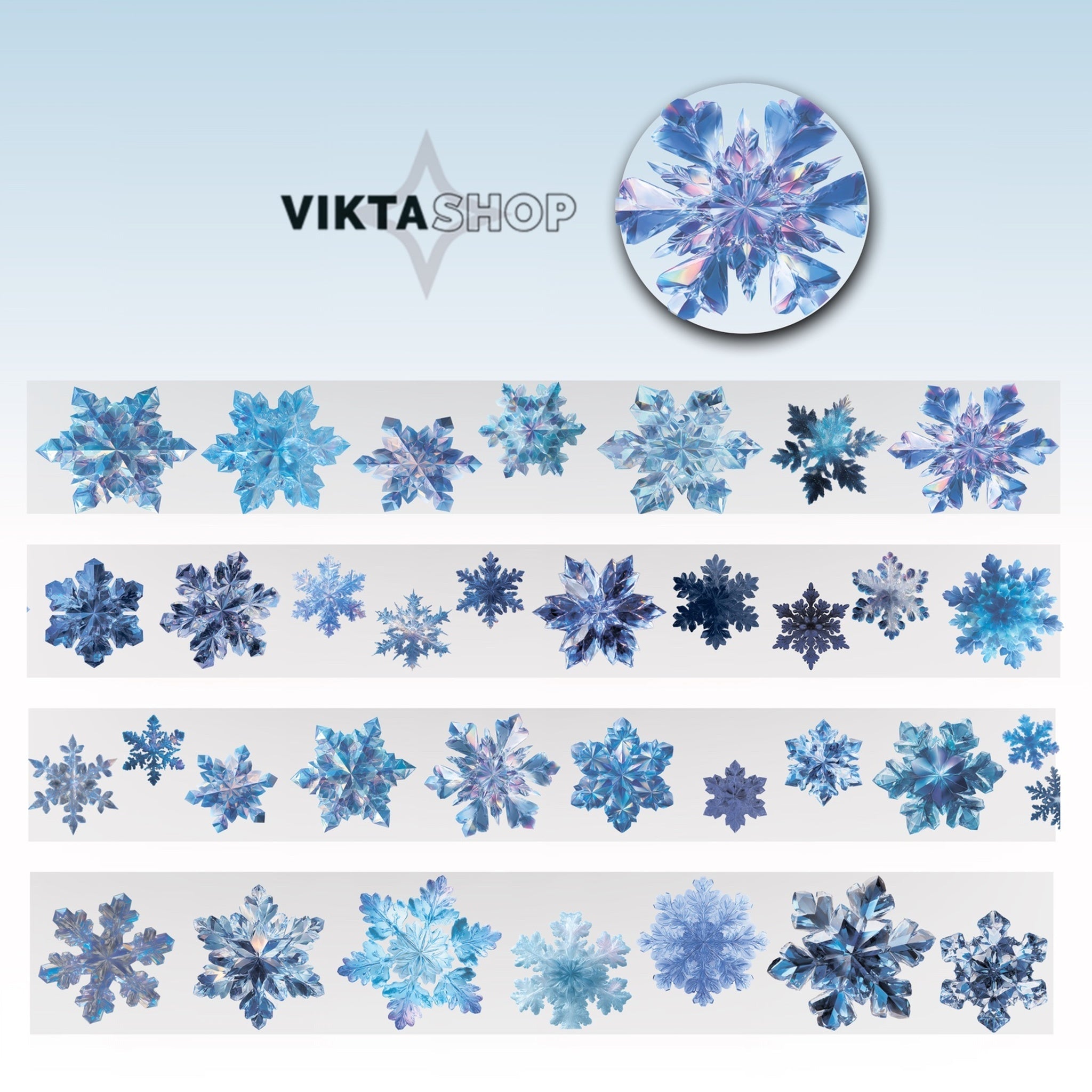 Viktashop winter snowflake PET Tape - ViktaShop