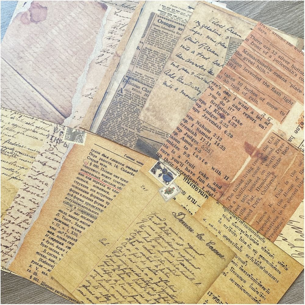 Vintage letters photography material paper 15cm x 15cm 20 sheets - ViktaShop