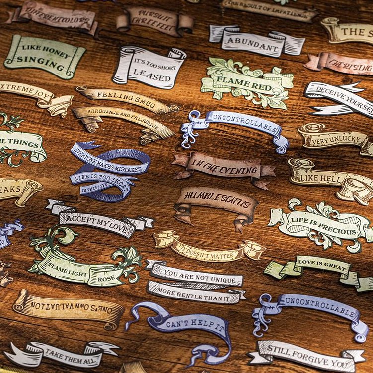 Vintage Literary Label Paper Stickers 6 Styles 30 Pcs - ViktaShop