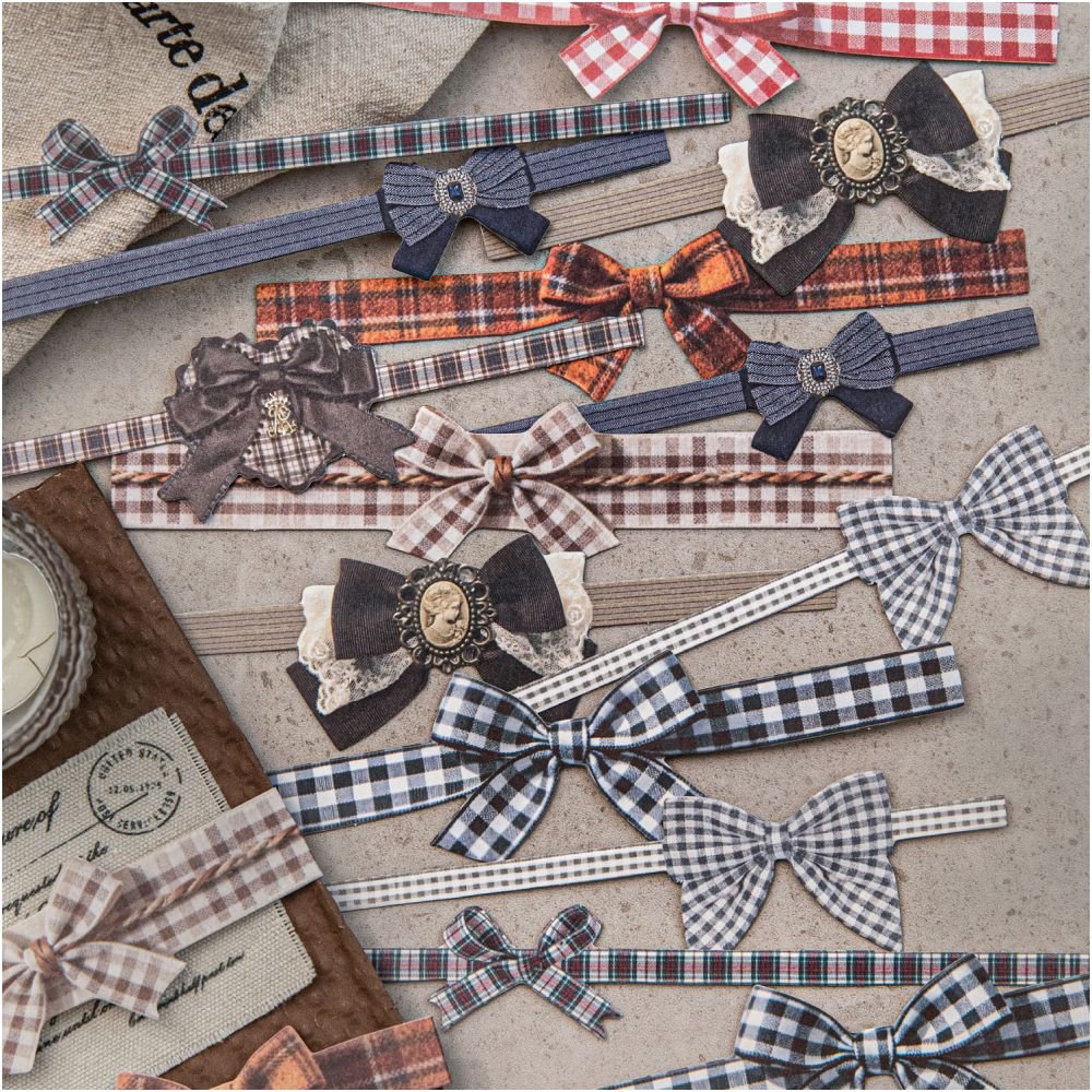 Vintage Long Strip Paper Stickers 20 Sheets 4 Designs - ViktaShop