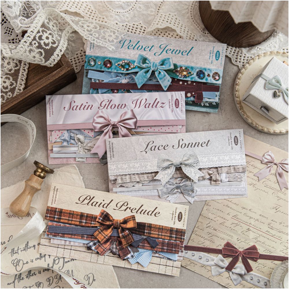 Vintage Long Strip Paper Stickers 20 Sheets 4 Designs - ViktaShop