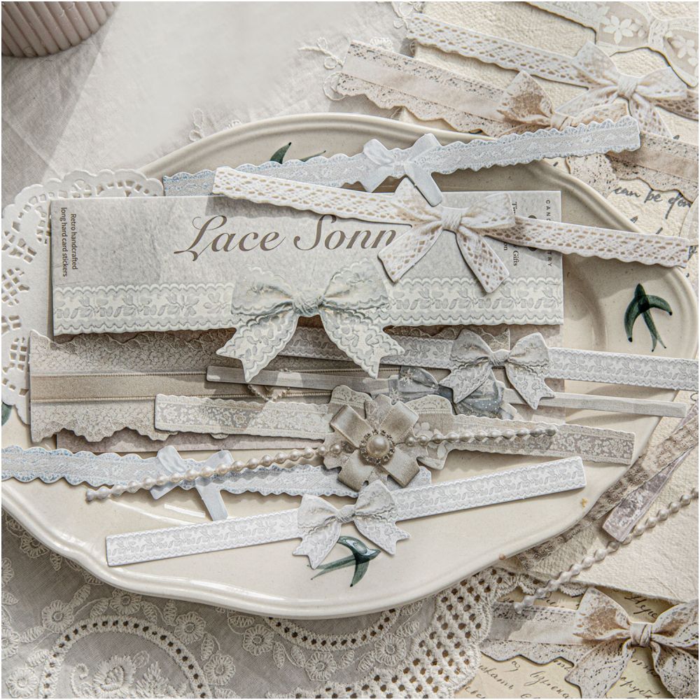 Vintage Long Strip Paper Stickers 20 Sheets 4 Designs - ViktaShop