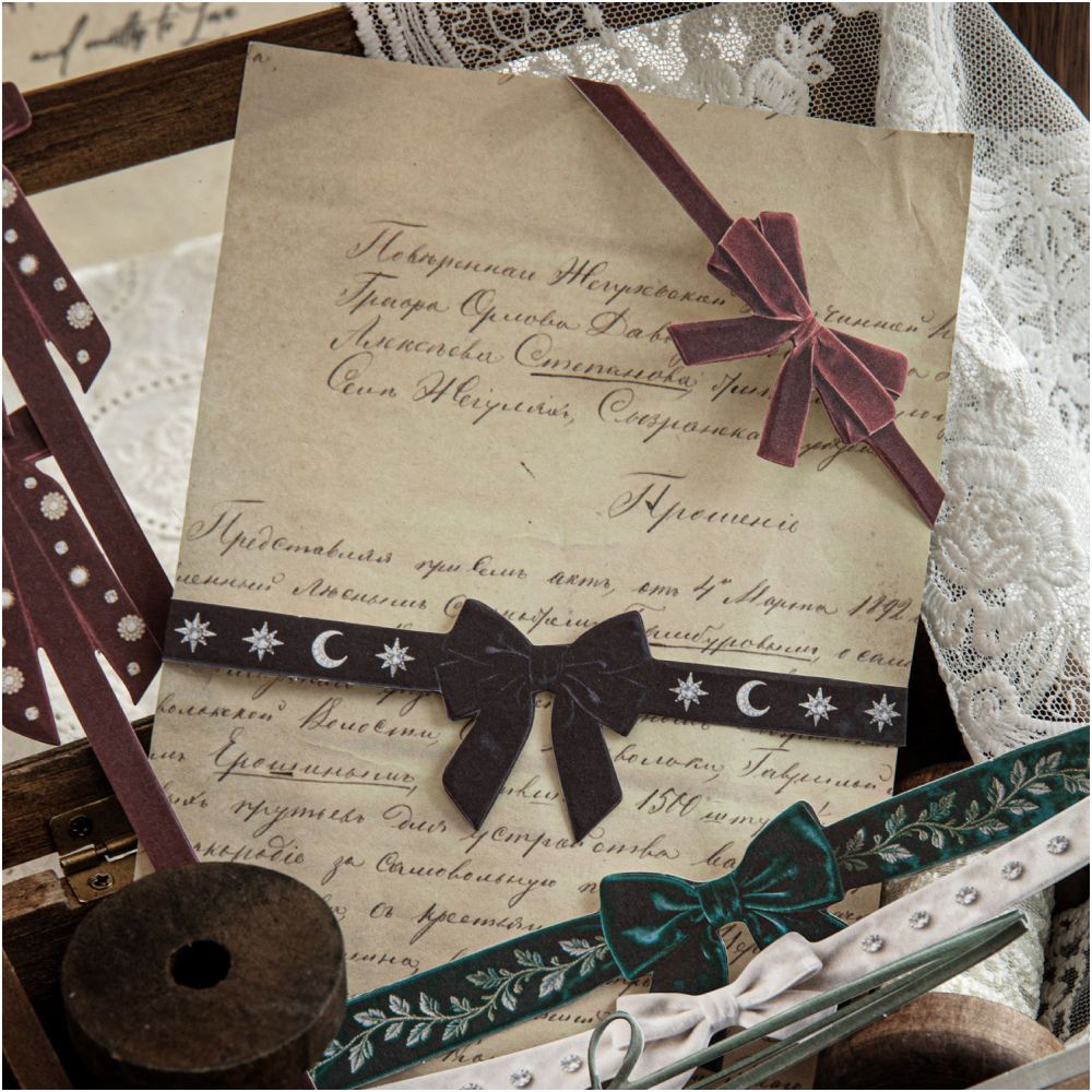 Vintage Long Strip Paper Stickers 20 Sheets 4 Designs - ViktaShop