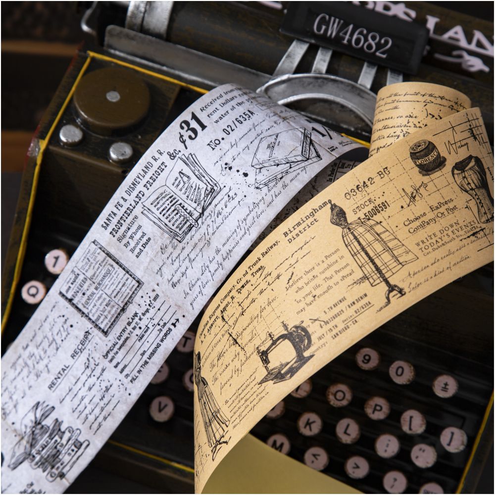 Vintage Manuscript Series Tape 6 Designs 5.5cm / 2m - ViktaShop