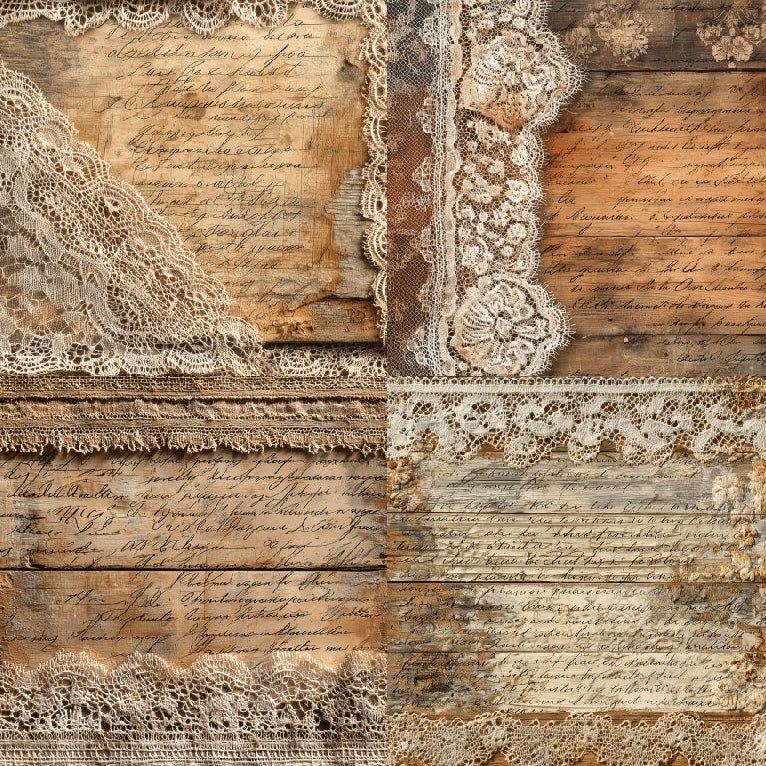 Vintage material paper 24 Pcs - ViktaShop