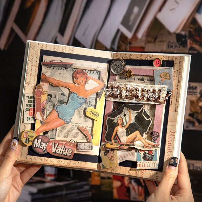 Vintage Poster Material Paper 50 Sheets 4 Designs - ViktaShop