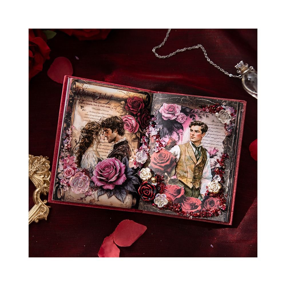 Vintage Rose Themed Material Paper 4 Styles - ViktaShop