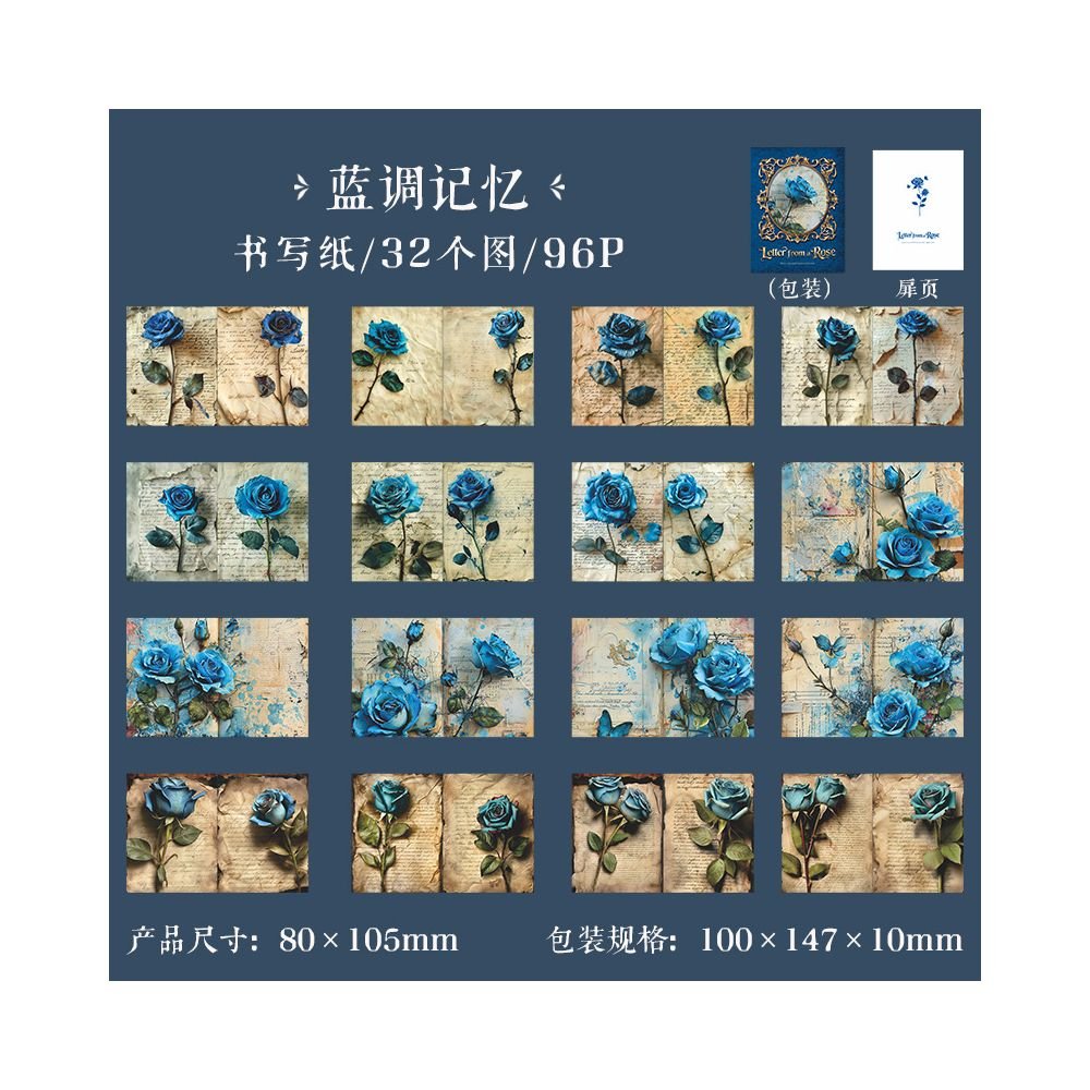 Vintage Rose Themed Material Paper 4 Styles - ViktaShop