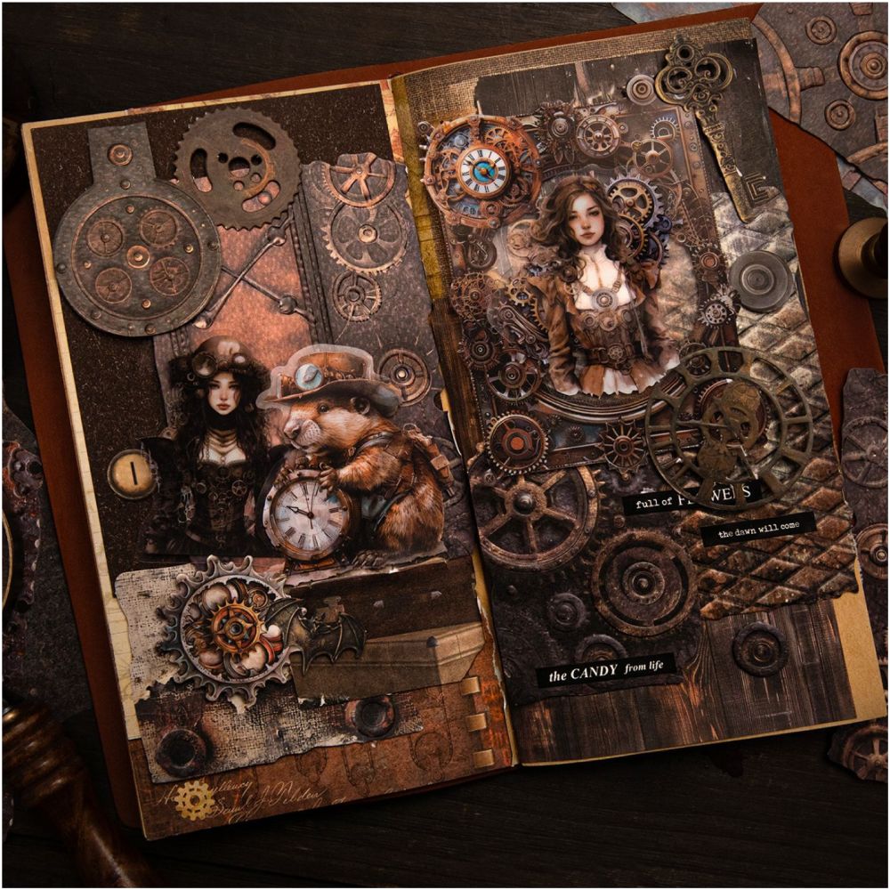 Vintage Rust Embossed Material Paper 28 Sheets 8 Styles - ViktaShop