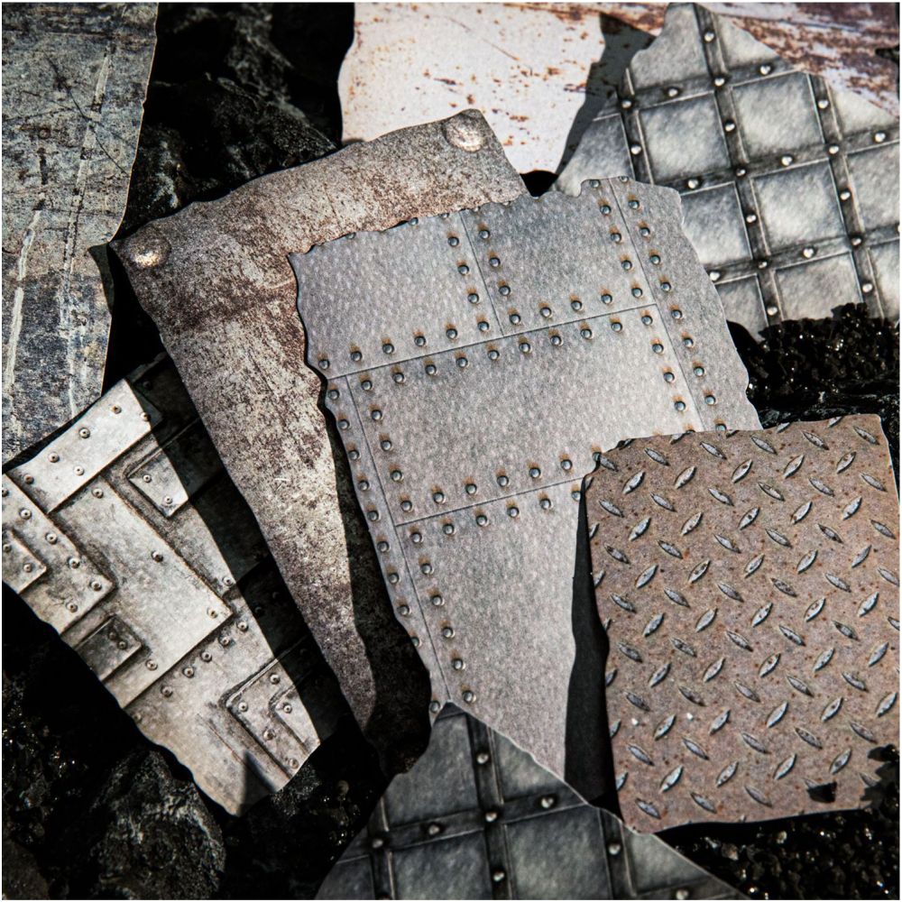 Vintage Rust Embossed Material Paper 28 Sheets 8 Styles - ViktaShop