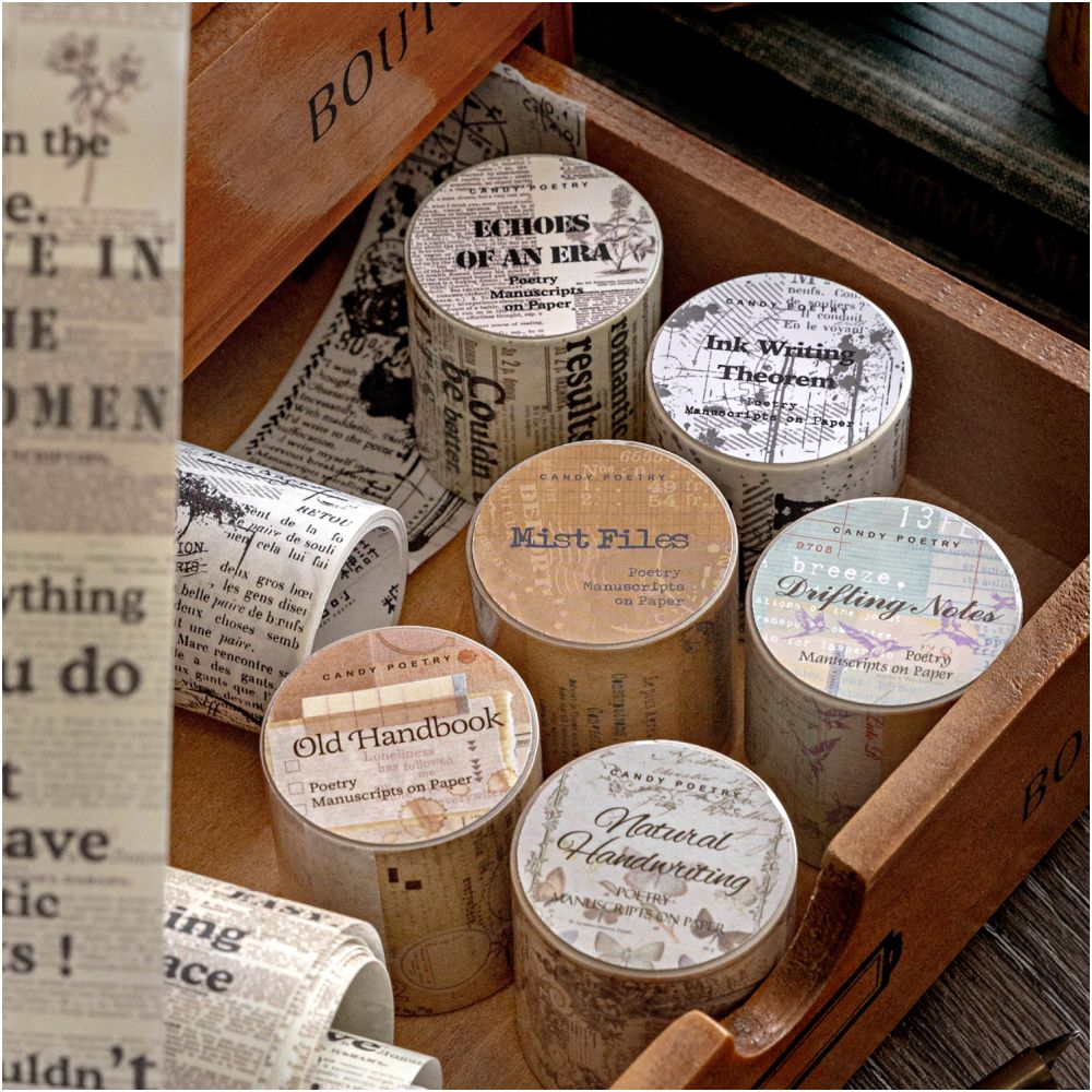 Vintage series washi tape 6 Styles 4cm x 2m - ViktaShop