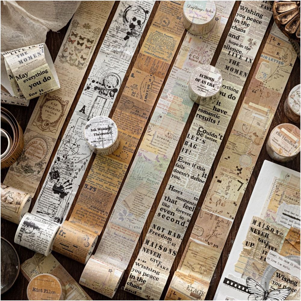 Vintage series washi tape 6 Styles 4cm x 2m - ViktaShop