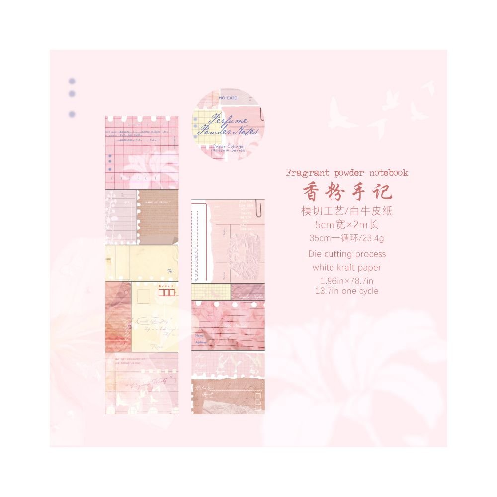Vintage Style Writable Paper Tape 6 Designs 5cm x 2m - ViktaShop