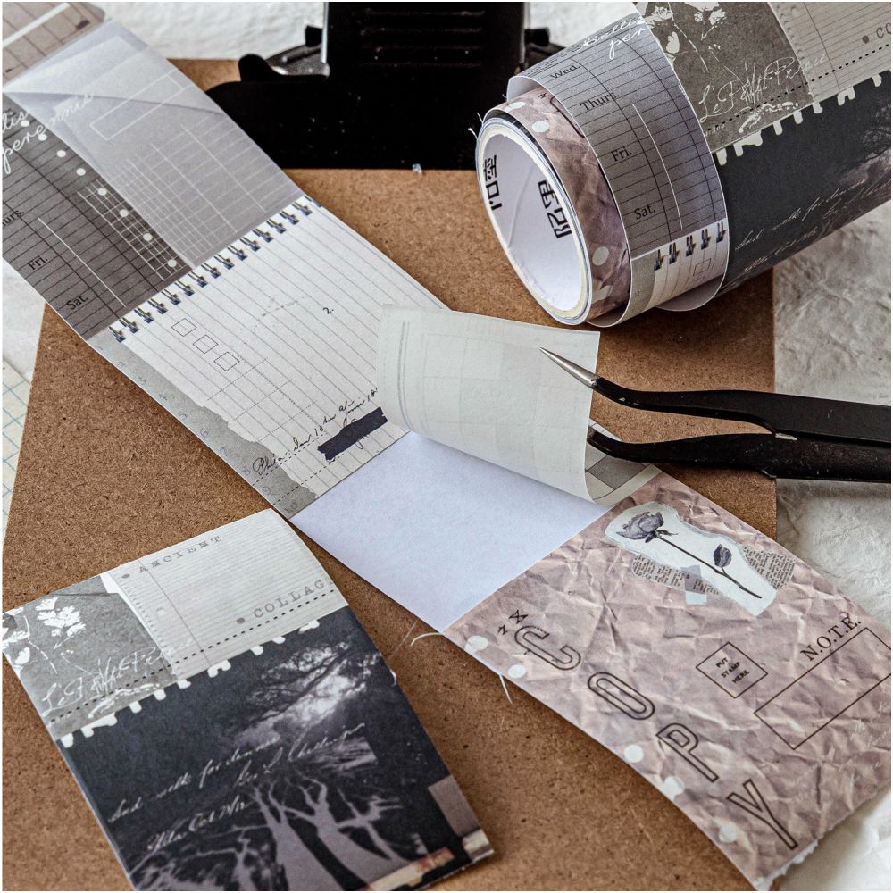 Vintage Style Writable Paper Tape 6 Designs 5cm x 2m - ViktaShop