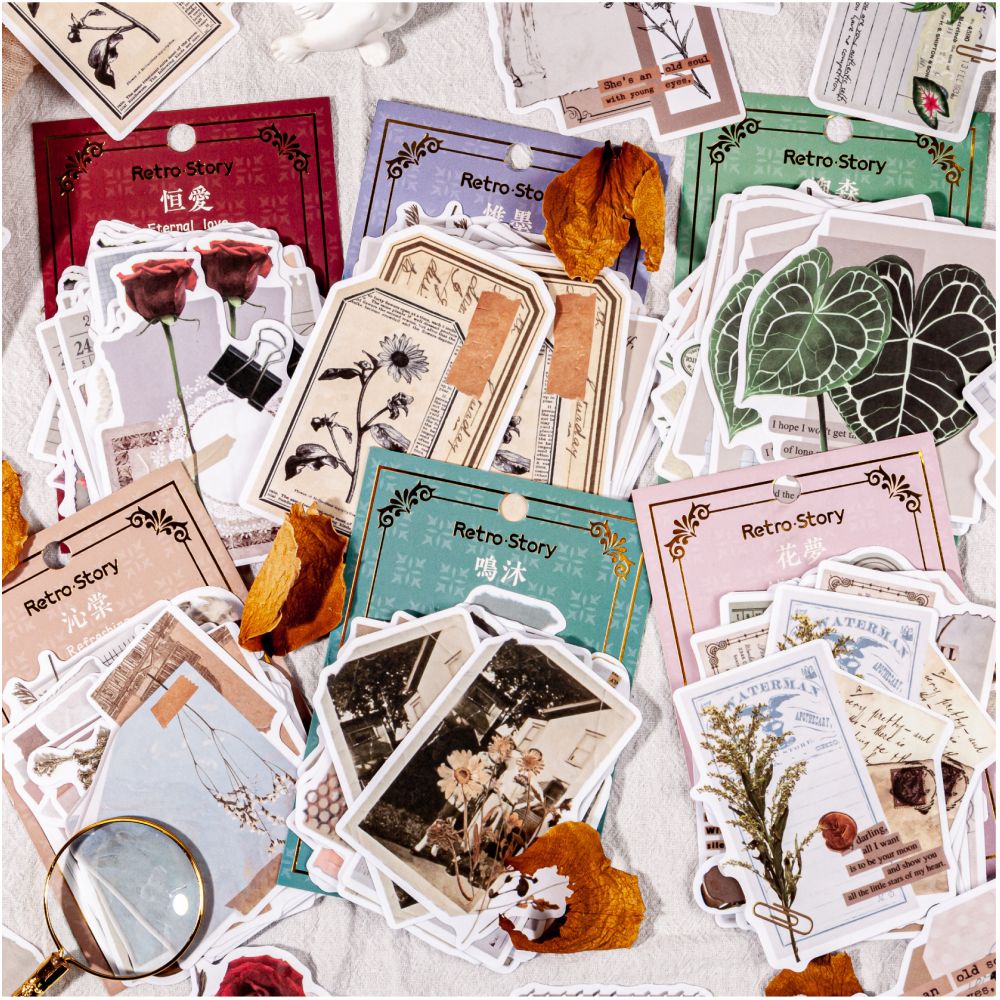 Vintage styler plant series Paper Stickers 6 Styles 30 Pcs - ViktaShop
