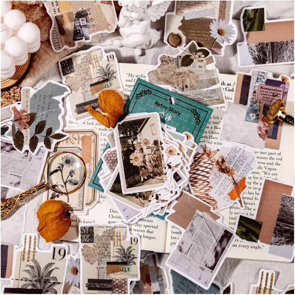 Vintage styler plant series Paper Stickers 6 Styles 30 Pcs - ViktaShop