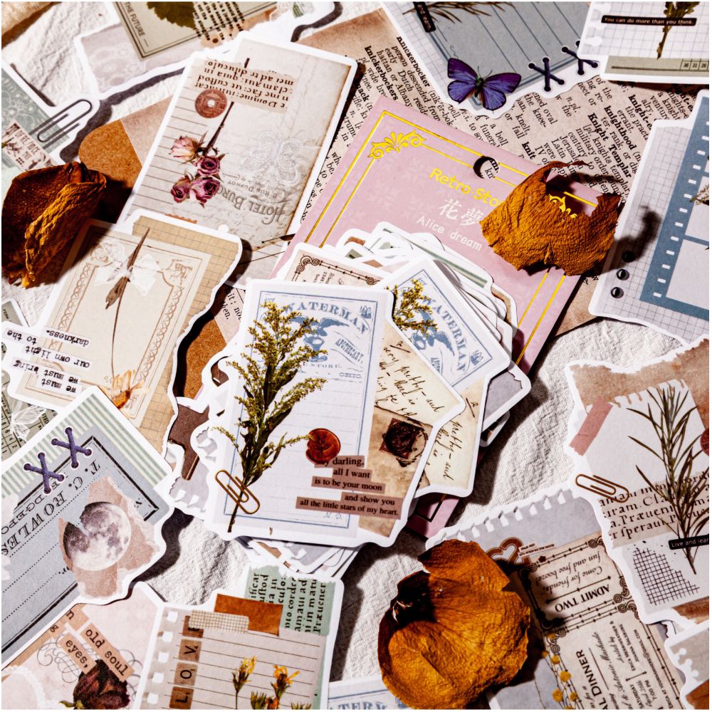 Vintage styler plant series Paper Stickers 6 Styles 30 Pcs - ViktaShop