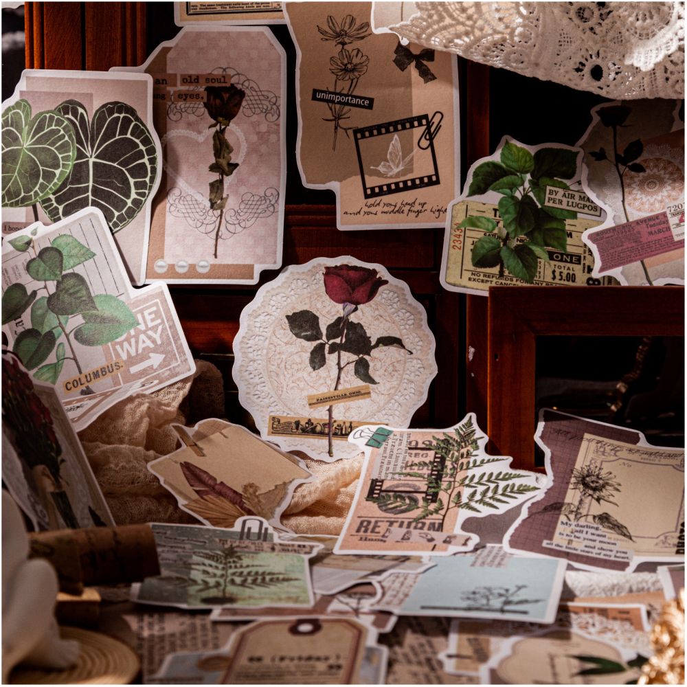 Vintage styler plant series Paper Stickers 6 Styles 30 Pcs - ViktaShop