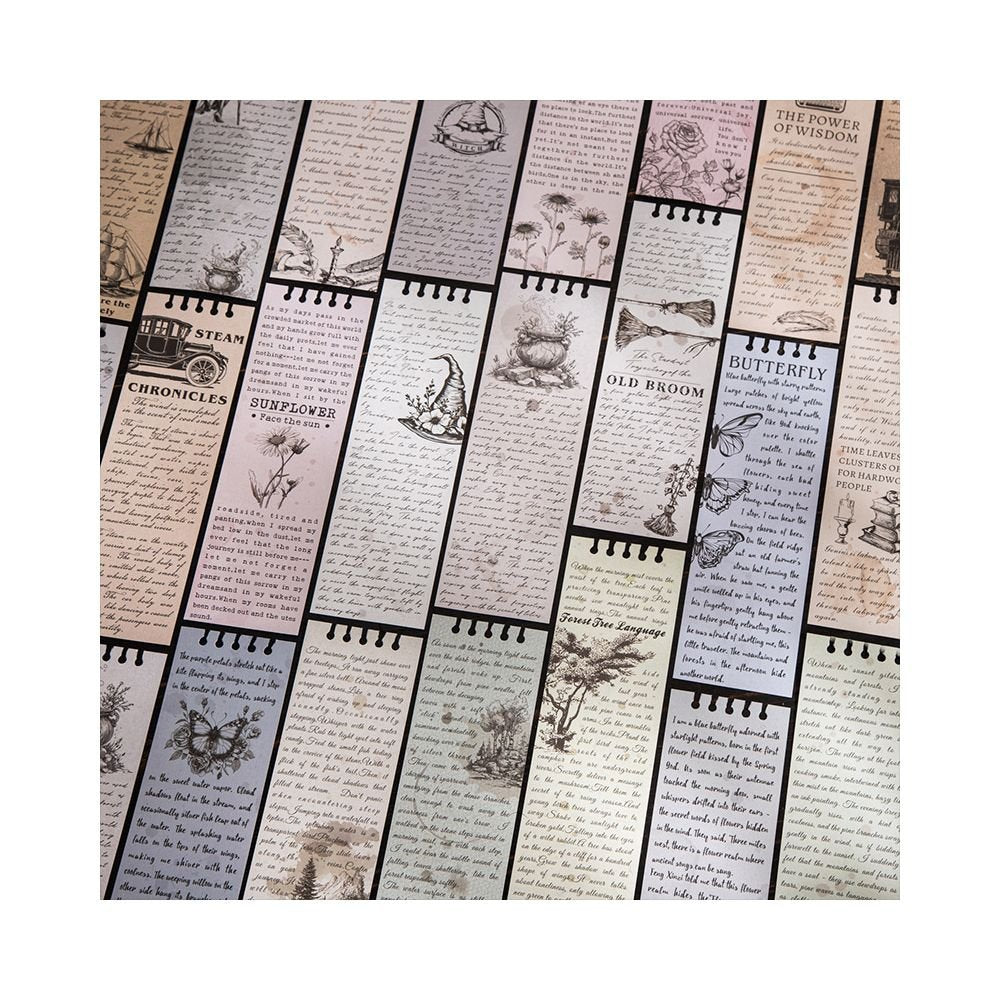 Vintage themed notebook material paper 6 Styles 30 Sheets - ViktaShop