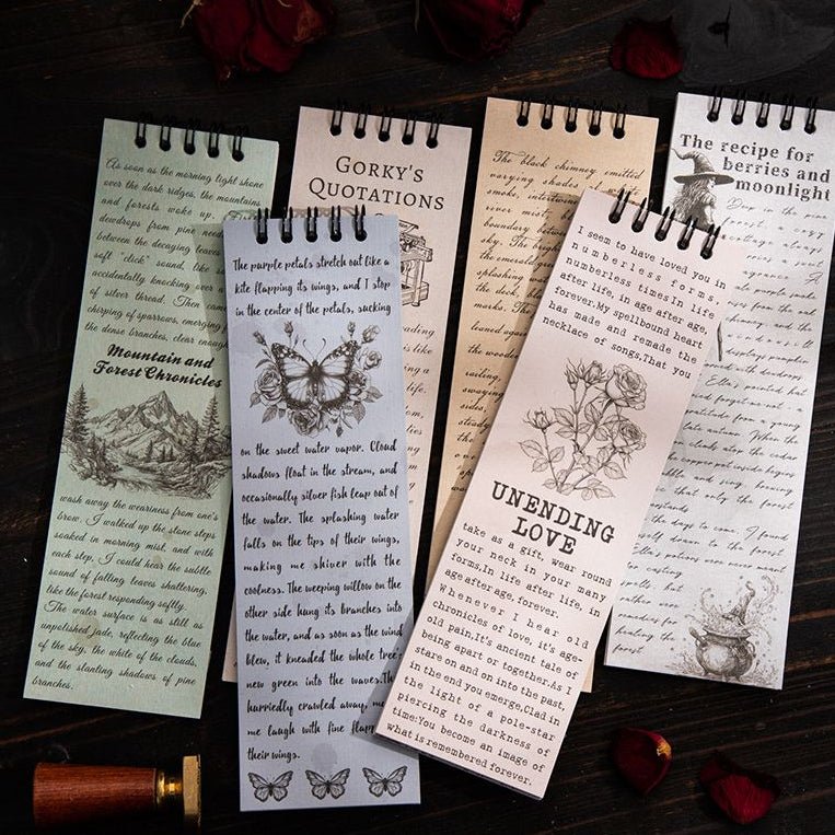 Vintage themed notebook material paper 6 Styles 30 Sheets - ViktaShop