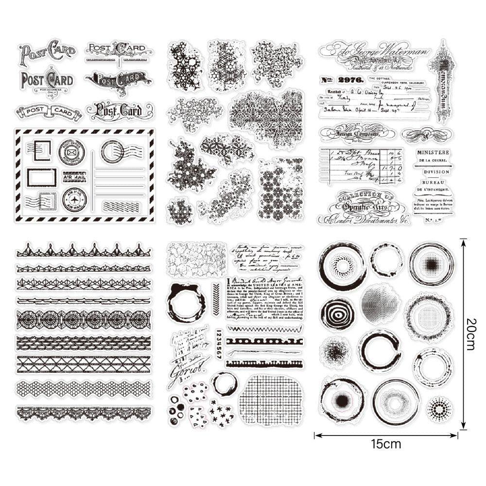Vintage transparent silicone stamp 6 Styles - ViktaShop