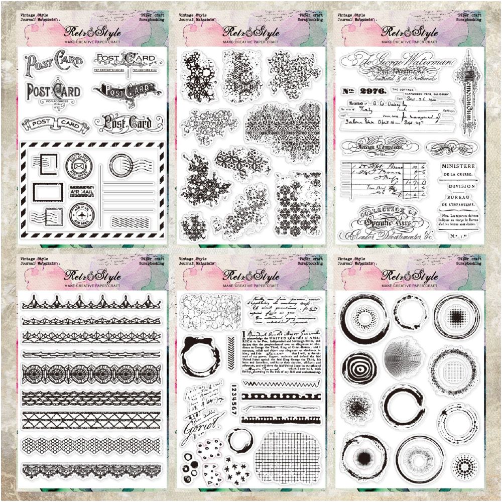 Vintage transparent silicone stamp 6 Styles - ViktaShop