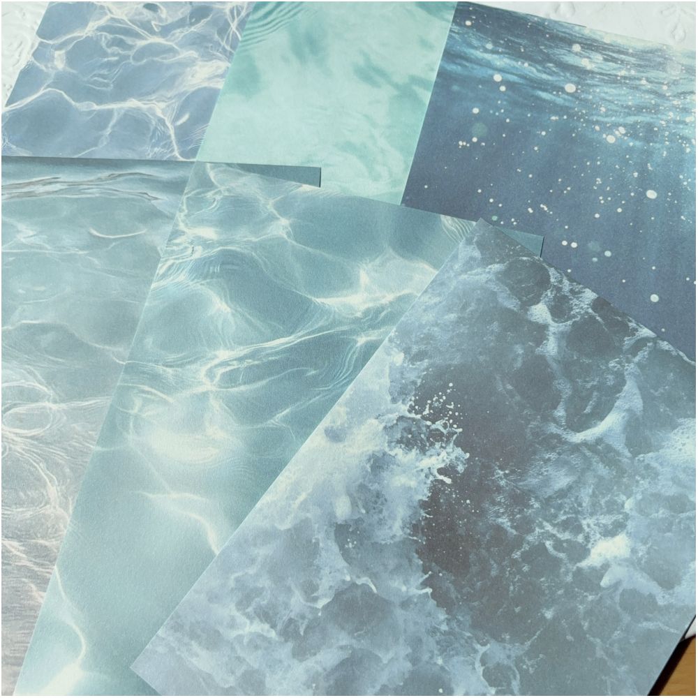 Water ripple pattern material paper 10 sheets 14cm x 21cm - ViktaShop