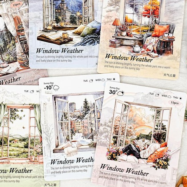Weather Window Series PET Stickers 6 Styles 15 Pcs - ViktaShop