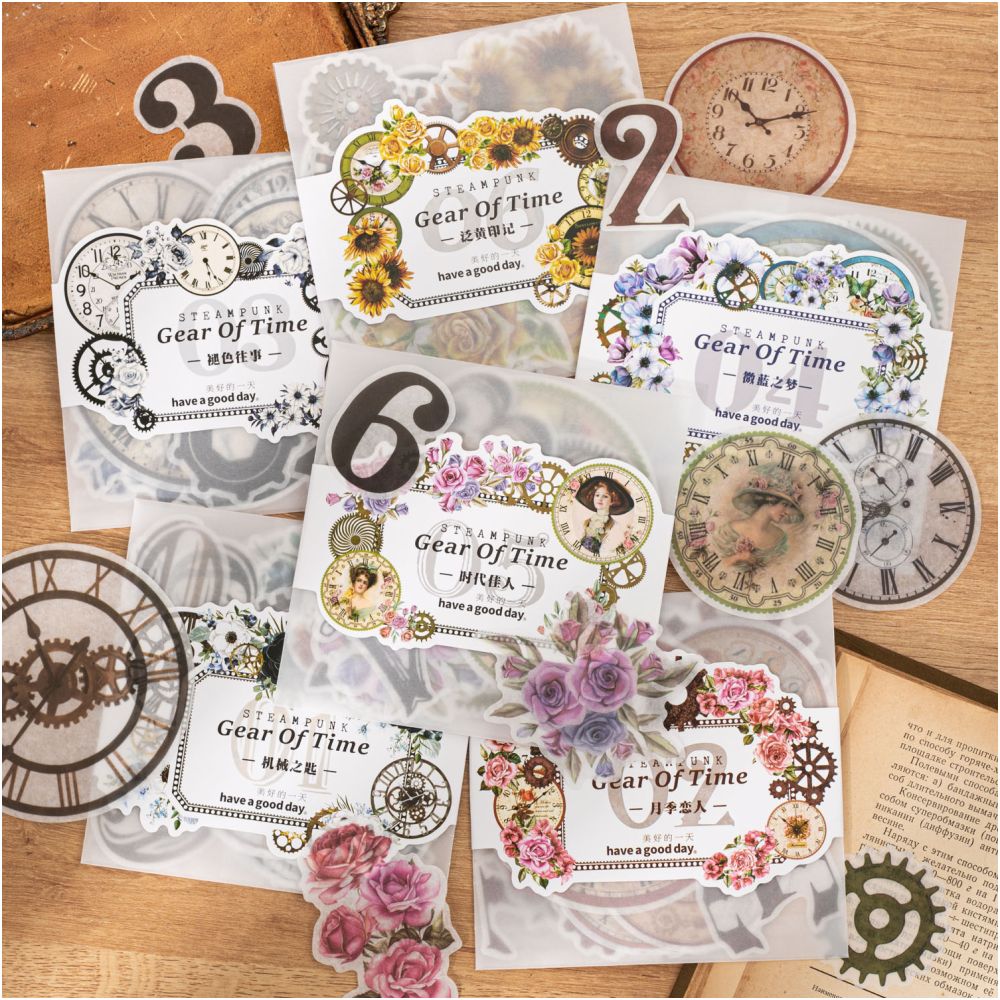 Wheel of Time Series Washi Stickers 40 Sheets 6 Designs - ViktaShop