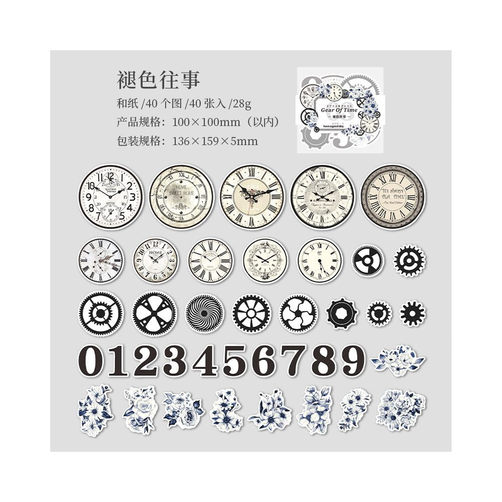 Wheel of Time Series Washi Stickers 40 Sheets 6 Designs - ViktaShop