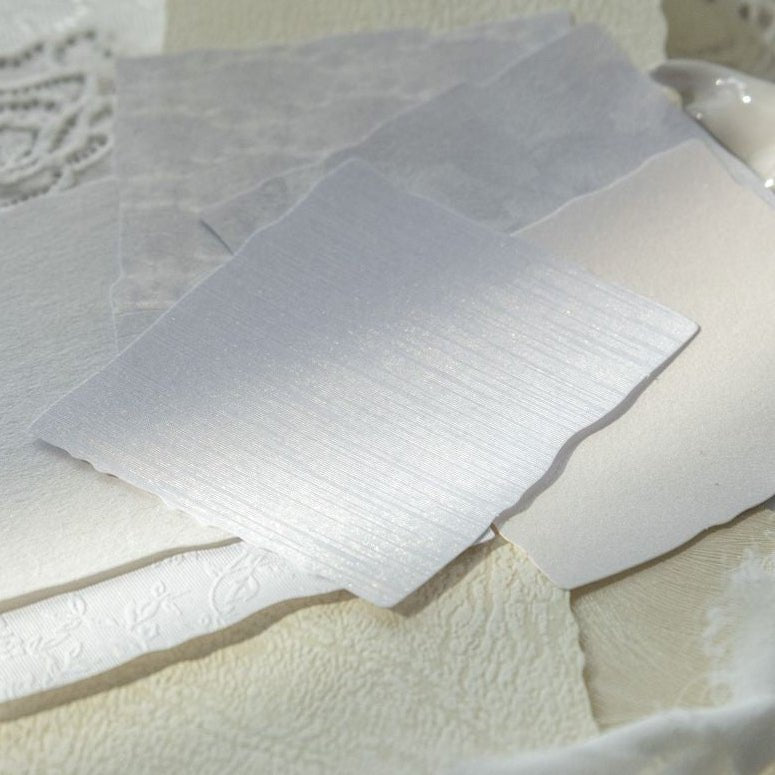 White Series Gentle Textured Material Paper 4 Styles 15 Pcs - ViktaShop