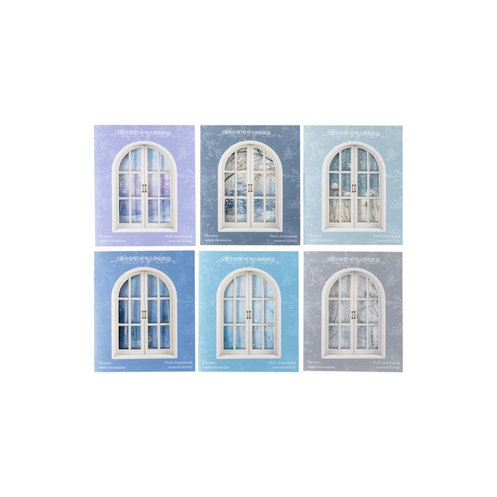 Window Snow Series 3D Sticker Pack 6 Designs 10 Sheets - ViktaShop