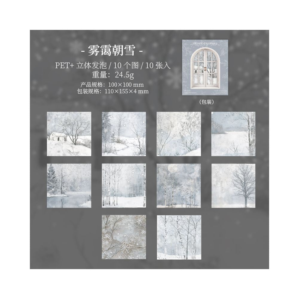 Window Snow Series 3D Sticker Pack 6 Designs 10 Sheets - ViktaShop