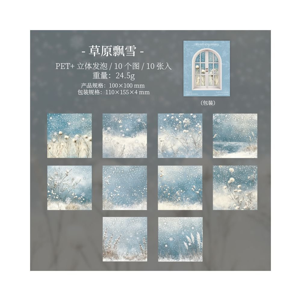 Window Snow Series 3D Sticker Pack 6 Designs 10 Sheets - ViktaShop