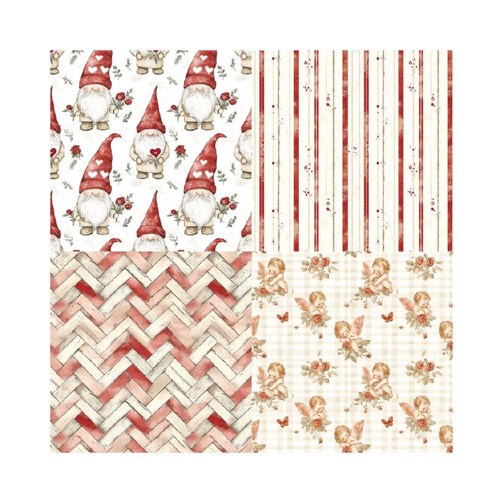 Winter heart series material paper 24 Pcs 15cm x 15cm - ViktaShop